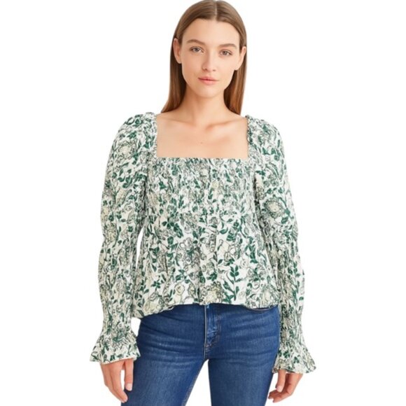Pilcro Tops - Pilcro Anthropologie XL Long Sleeve Open Back Tie Floral Print Babydoll Top NWT